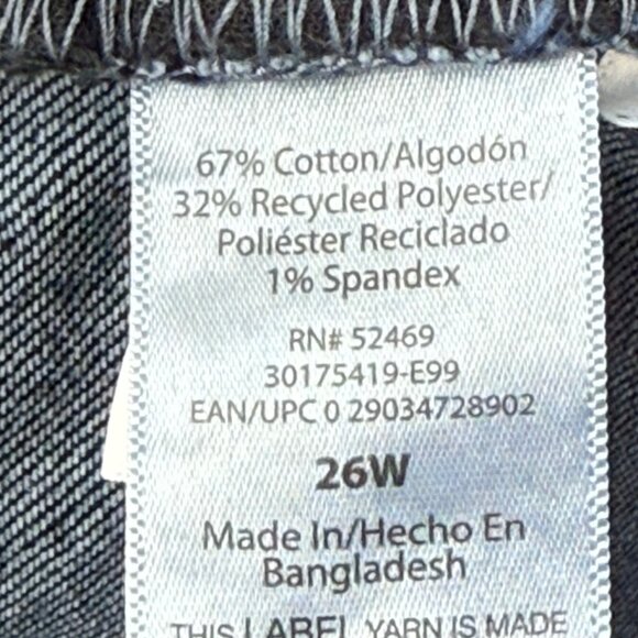 NWT Terra & Sky Women Core Straight High Rise Stretch Navy Denim Jeans Plus 26W - Picture 7 of 11